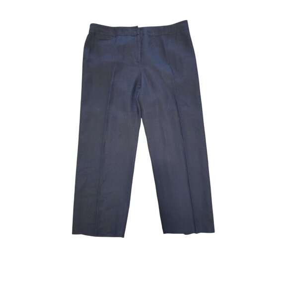 Eileen Fisher Organic Linen Pants Wmn L Blue Career Casual Straight Leg Minimal - Picture 1 of 13